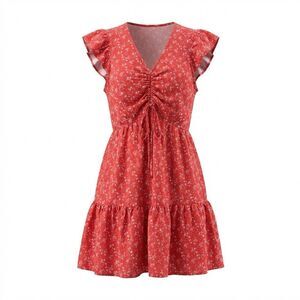 Universal Thread Goods Peasant Dress Women’s 3XL Red Floral Midi Cotton